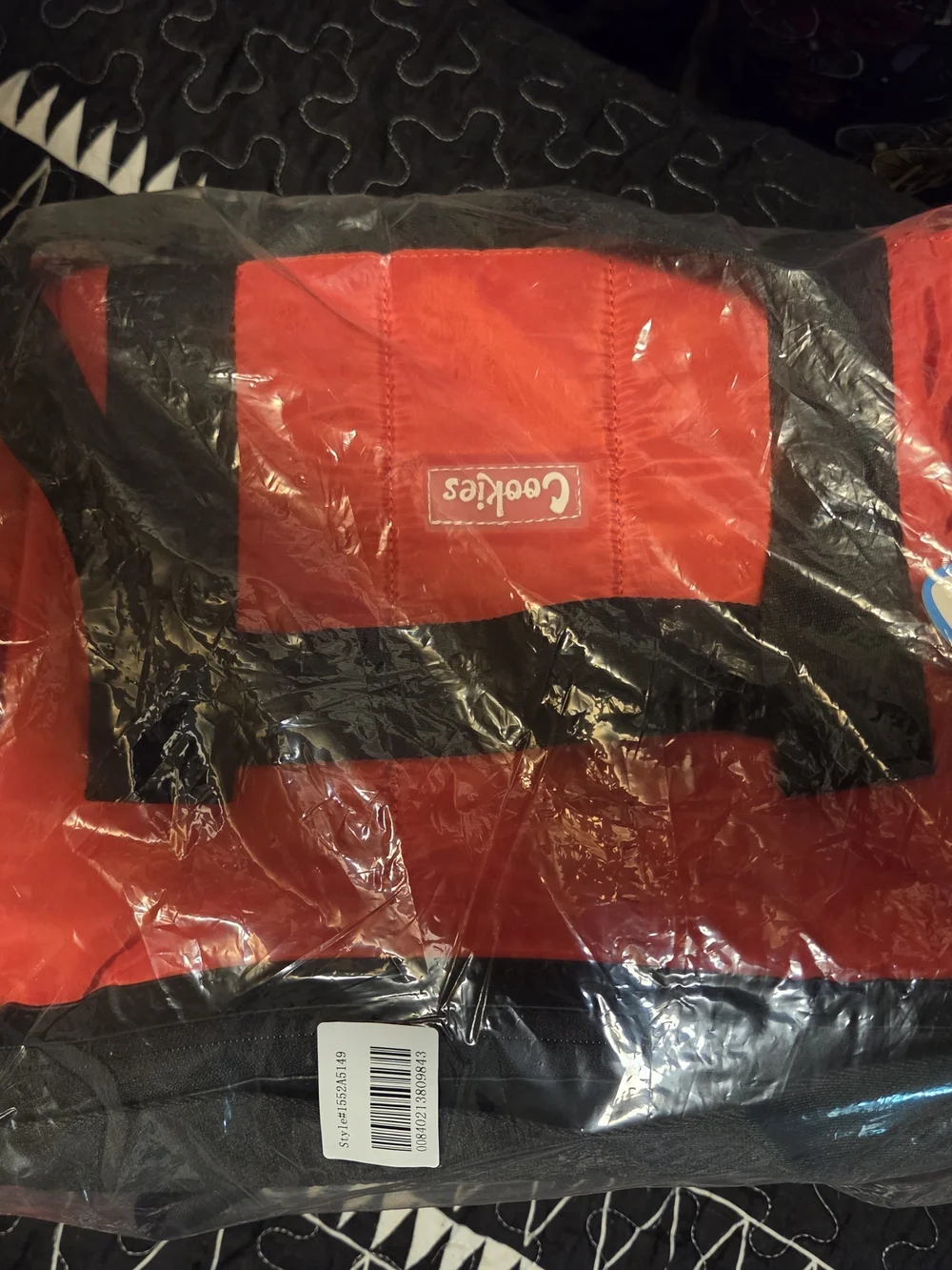 Cookies Red Quilted Duffel Bag for Men